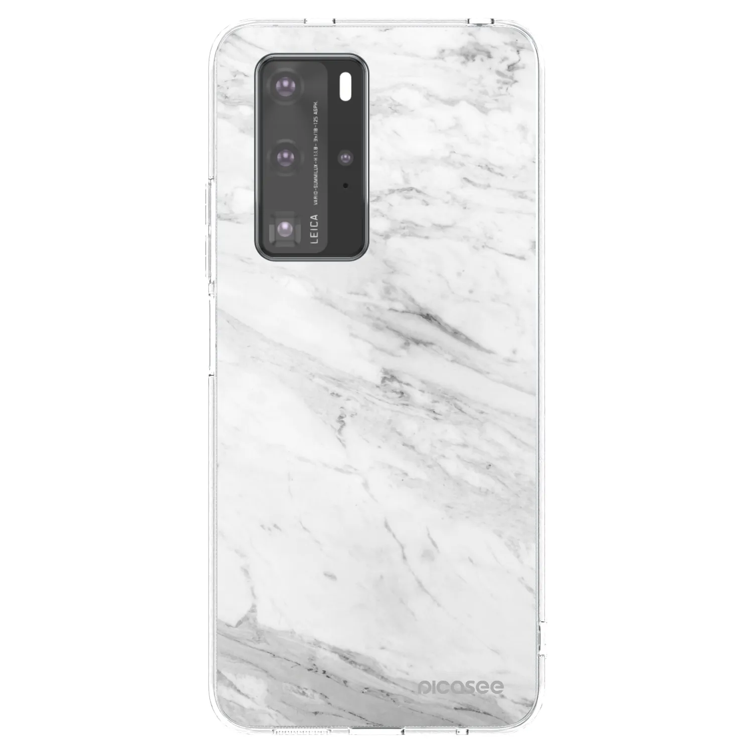 Picasee silikonski prozorni ovitek za Huawei P40 Pro - White marble
