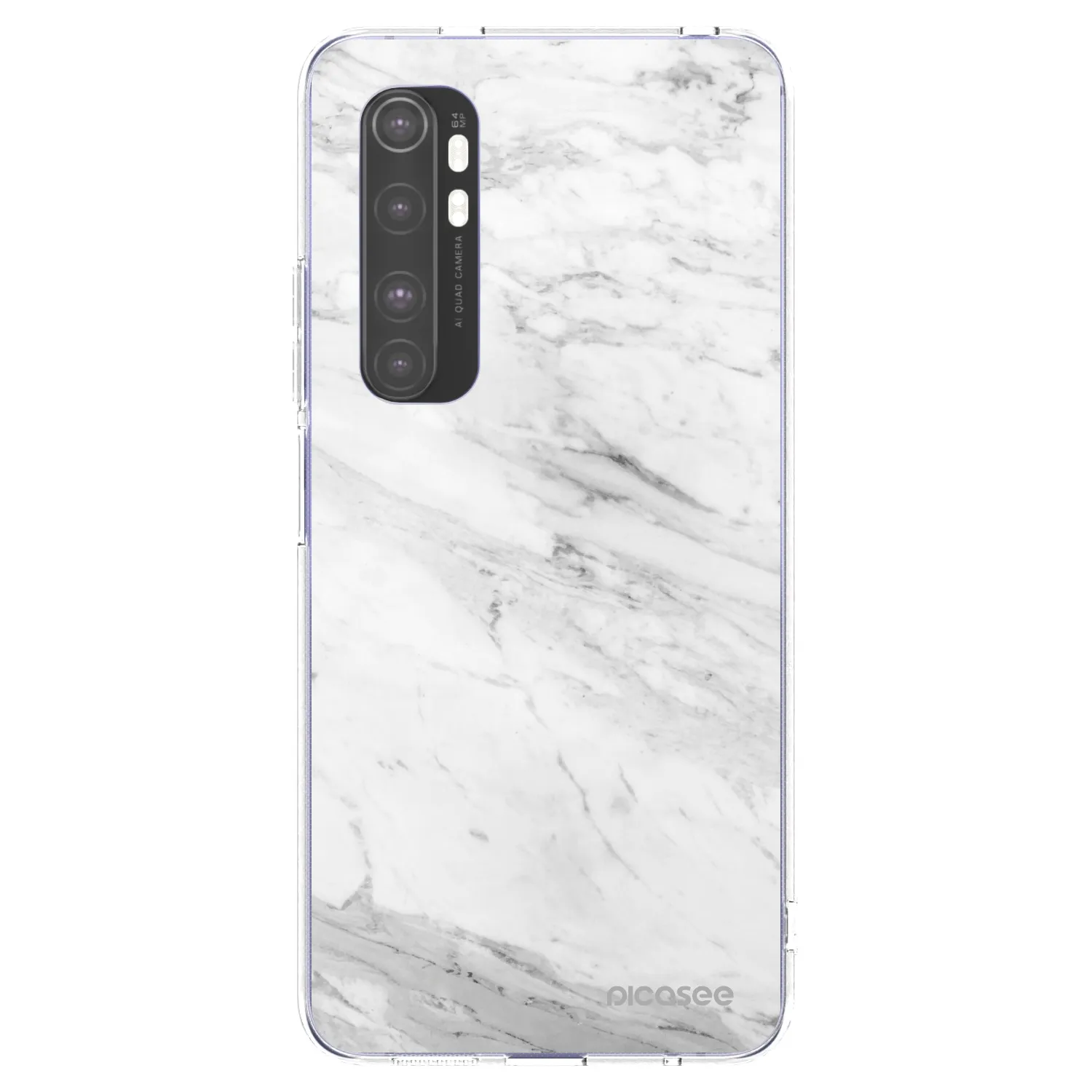 Picasee silikonski prozorni ovitek za Xiaomi Mi Note 10 Lite - White marble