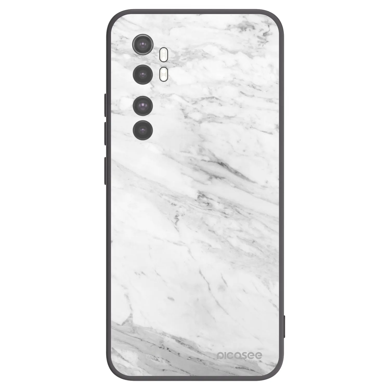 Picasee silikonski črni ovitek za Xiaomi Mi Note 10 Lite - White marble
