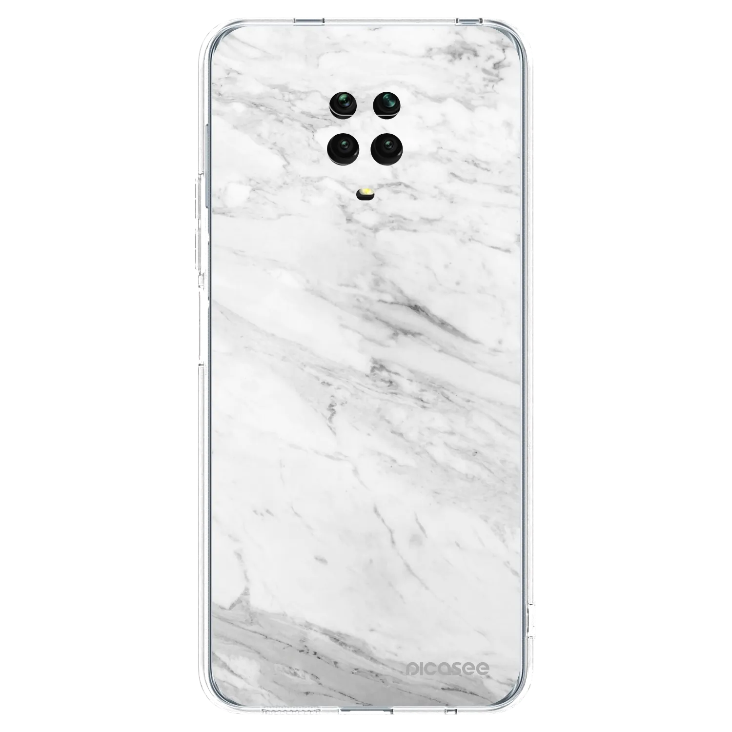 Picasee silikonski prozorni ovitek za Xiaomi Redmi Note 9S - White marble