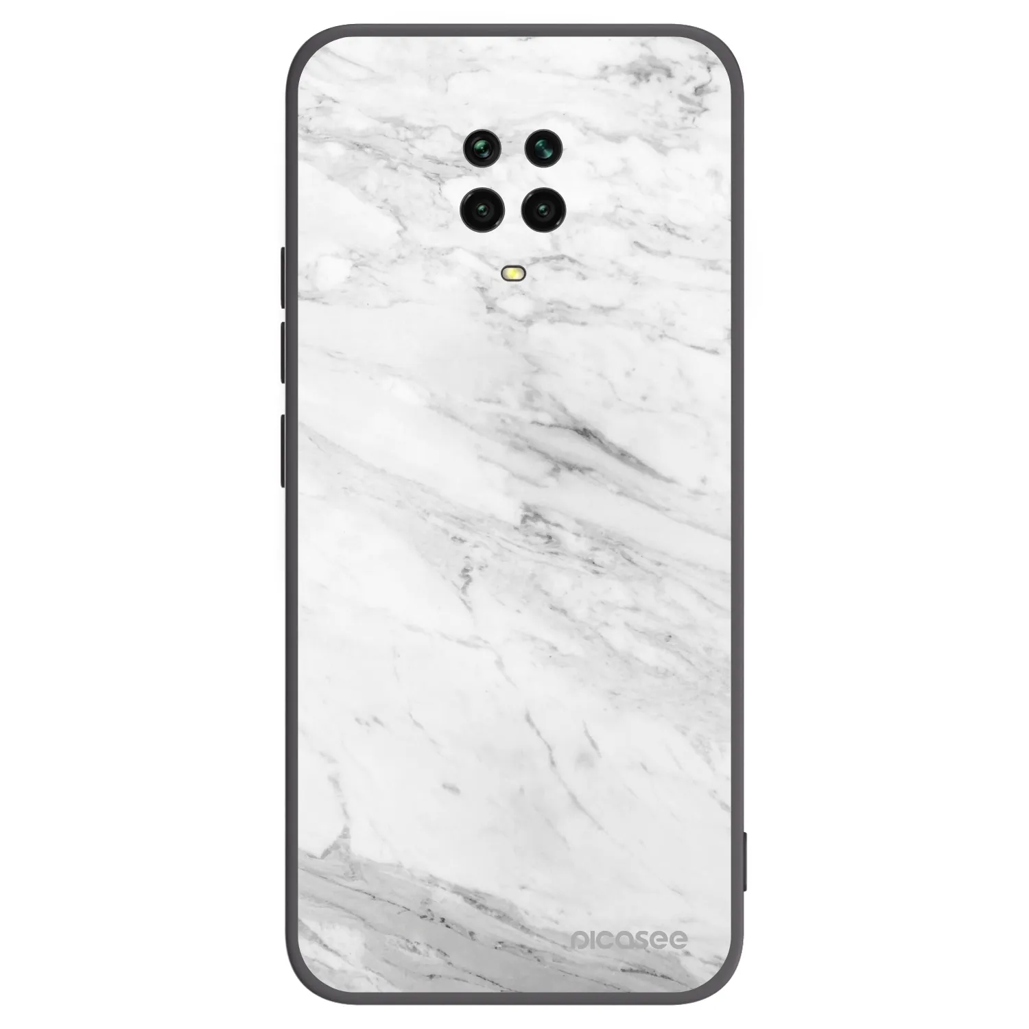 Picasee silikonski črni ovitek za Xiaomi Redmi Note 9S - White marble