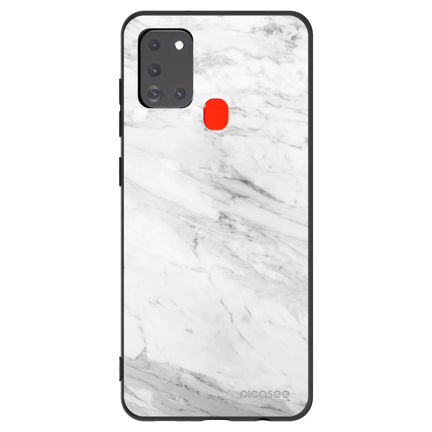 Picasee silikonski črni ovitek za Samsung Galaxy A21s - White marble