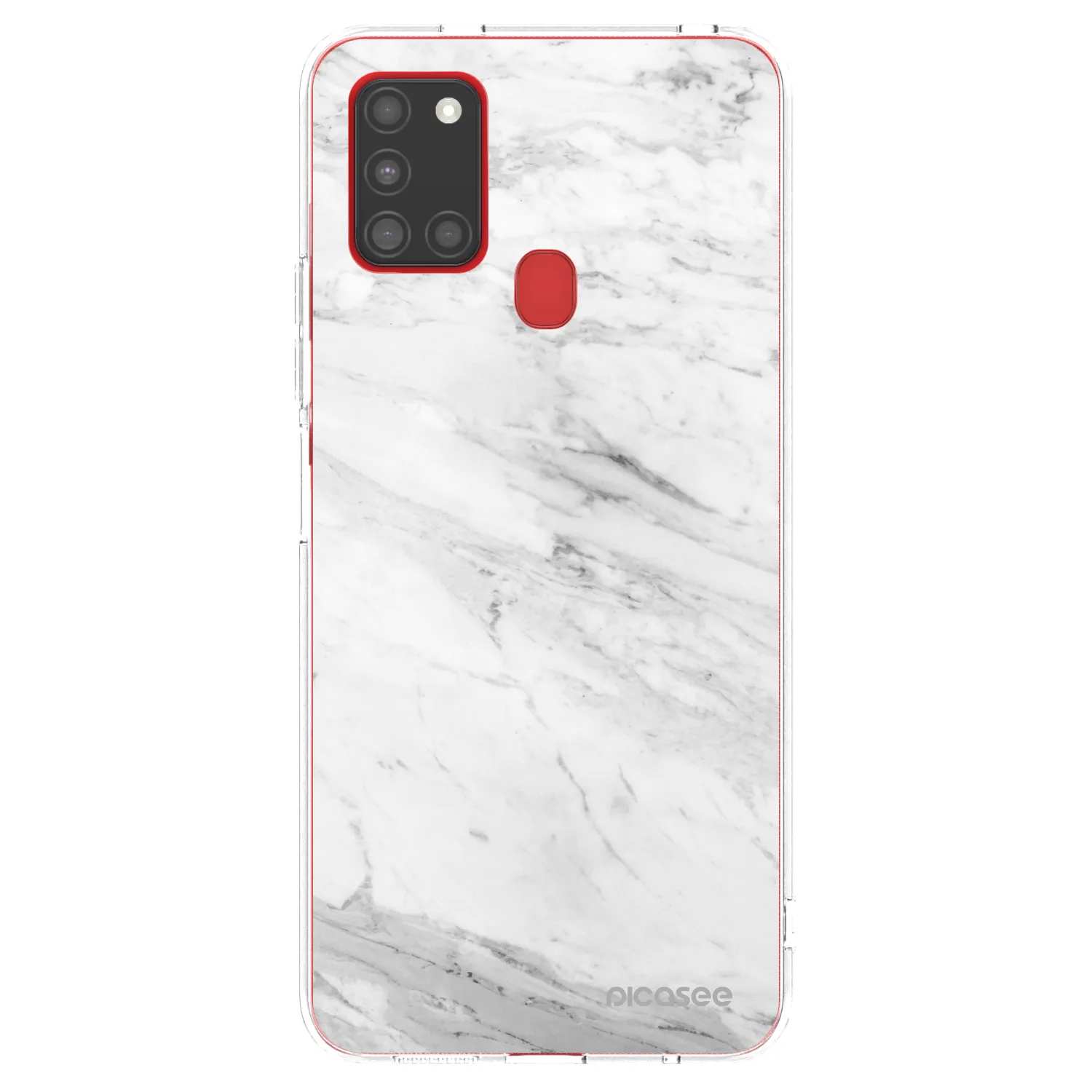 Picasee silikonski prozorni ovitek za Samsung Galaxy A21s - White marble