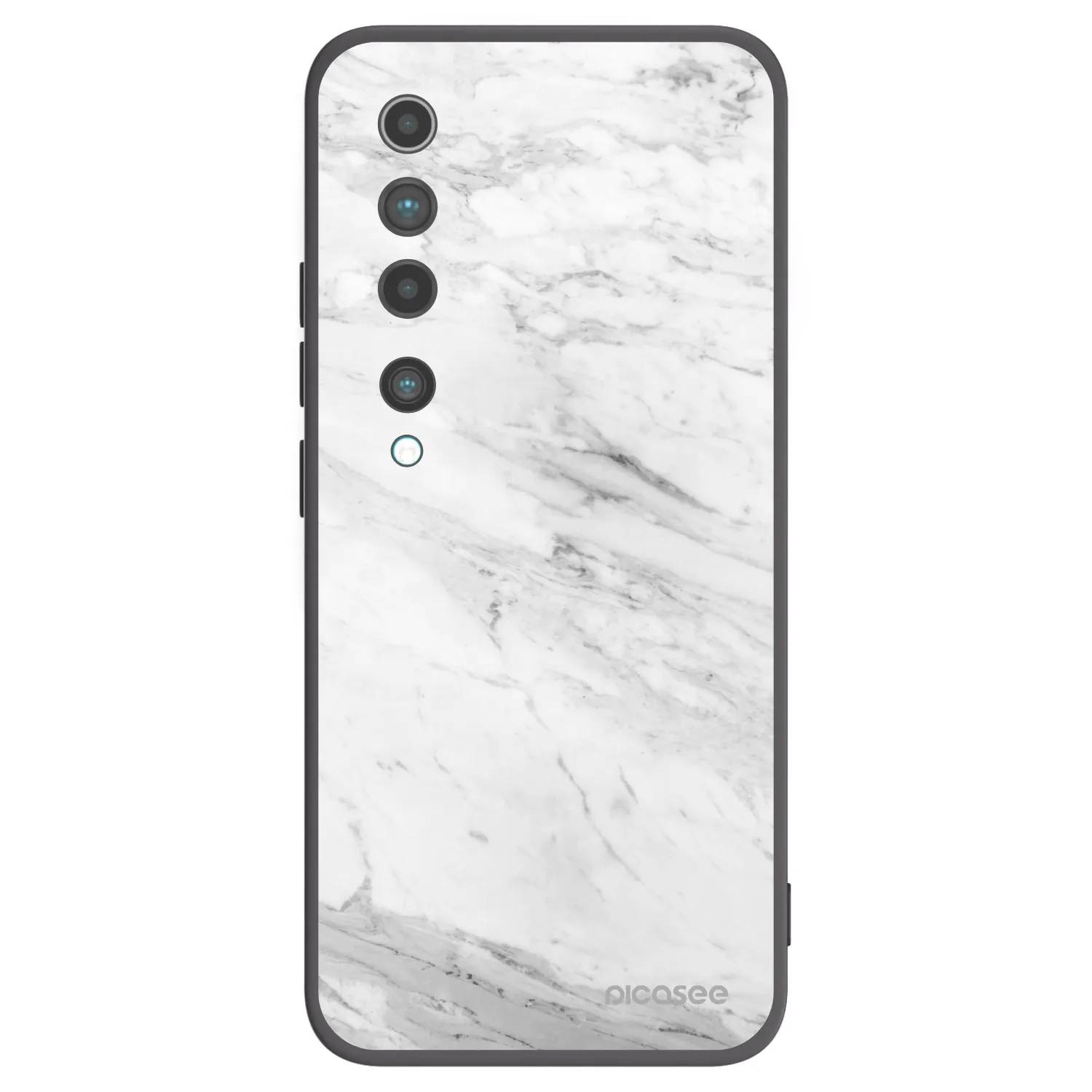 Picasee silikonski črni ovitek za Xiaomi Mi 10 - White marble