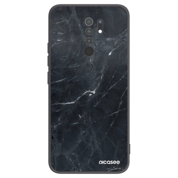 Picasee silikonski črni ovitek za Xiaomi Redmi 9 - Black marble