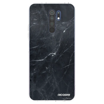 Picasee silikonski prozorni ovitek za Xiaomi Redmi 9 - Black marble