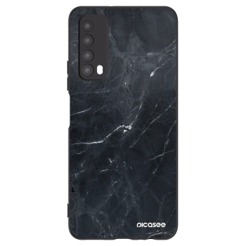 Picasee silikonski črni ovitek za Huawei P Smart 2021 - Black marble