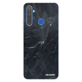 Picasee silikonski prozorni ovitek za Realme 5 - Black marble