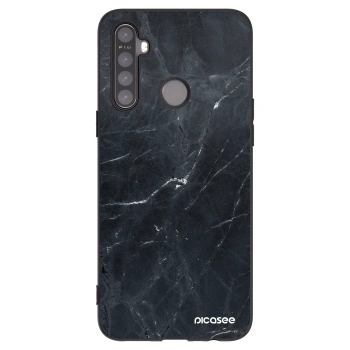 Picasee silikonski črni ovitek za Realme 5 - Black marble