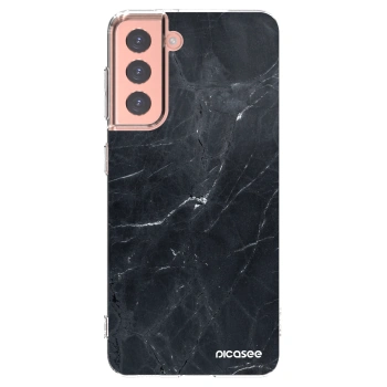 Picasee silikonski prozorni ovitek za Samsung Galaxy S21 5G G991B - Black marble