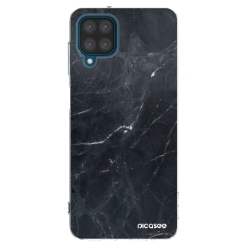 Picasee silikonski prozorni ovitek za Samsung Galaxy A12 A125F - Black marble