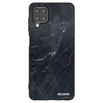 Picasee silikonski črni ovitek za Samsung Galaxy A12 A125F - Black marble
