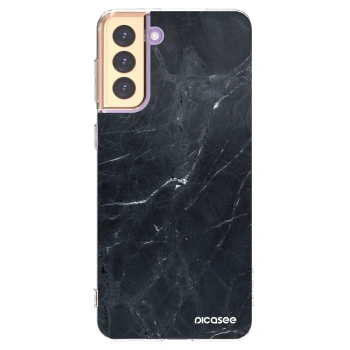 Picasee silikonski prozorni ovitek za Samsung Galaxy S21+ 5G G996F - Black marble
