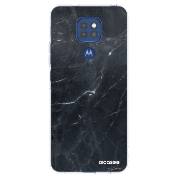 Picasee silikonski prozorni ovitek za Motorola Moto G9 Play - Black marble