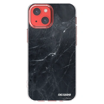 Picasee silikonski prozorni ovitek za Apple iPhone 13 mini - Black marble
