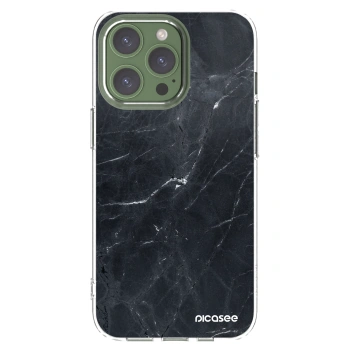 Picasee silikonski prozorni ovitek za Apple iPhone 13 Pro - Black marble