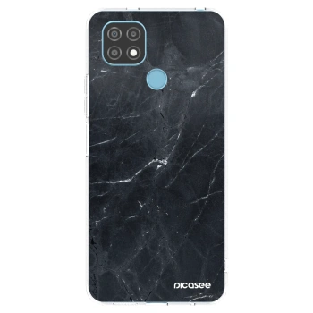 Picasee silikonski prozorni ovitek za Realme C21 - Black marble