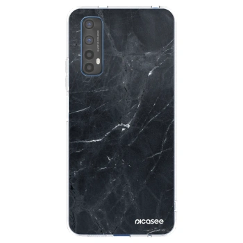 Picasee silikonski prozorni ovitek za Realme 7 - Black marble