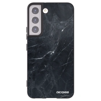 Picasee silikonski črni ovitek za Samsung Galaxy S22 5G - Black marble