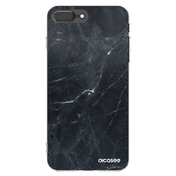 Picasee silikonski prozorni ovitek za Apple iPhone 7 Plus - Black marble