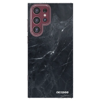 Picasee silikonski prozorni ovitek za Samsung Galaxy S22 Ultra 5G - Black marble