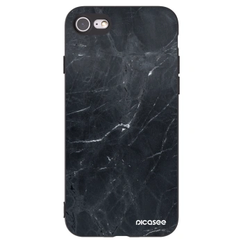 Picasee silikonski črni ovitek za Apple iPhone SE 2022 - Black marble