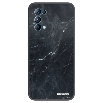 Picasee silikonski črni ovitek za OPPO Reno 5 5G - Black marble