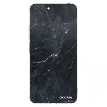 Picasee silikonski prozorni ovitek za Huawei P Smart - Black marble