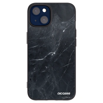 Picasee silikonski črni ovitek za Apple iPhone 14 - Black marble