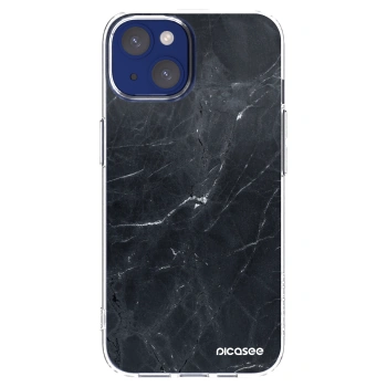 Picasee silikonski prozorni ovitek za Apple iPhone 14 - Black marble