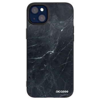 Picasee silikonski črni ovitek za Apple iPhone 14 Plus - Black marble