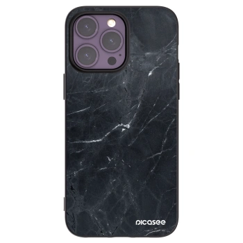 Picasee silikonski črni ovitek za Apple iPhone 14 Pro Max - Black marble