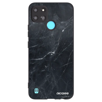 Picasee silikonski črni ovitek za Realme C21Y - Black marble