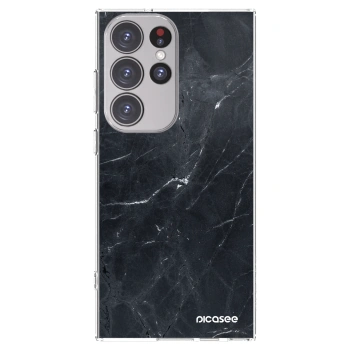 Picasee silikonski prozorni ovitek za Samsung Galaxy S23 Ultra 5G - Black marble