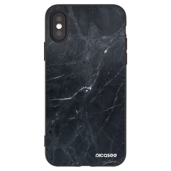 Picasee silikonski črni ovitek za Apple iPhone X/XS - Black marble