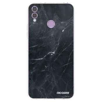 Picasee silikonski prozorni ovitek za Honor 8X - Black marble