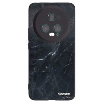 Picasee silikonski črni ovitek za Honor Magic5 Pro - Black marble