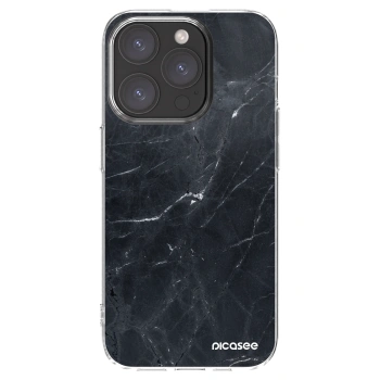 Picasee silikonski prozorni ovitek za Apple iPhone 15 Pro - Black marble