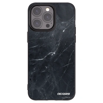 Picasee silikonski črni ovitek za Apple iPhone 15 Pro Max - Black marble