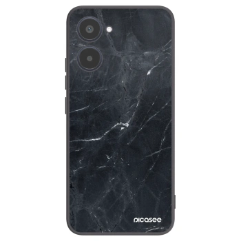 Picasee silikonski črni ovitek za Realme 10 4G - Black marble