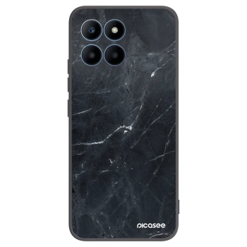 Picasee silikonski črni ovitek za Honor 70 Lite - Black marble