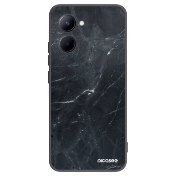 Picasee silikonski črni ovitek za Realme C33 (2023) - Black marble