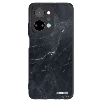 Picasee silikonski črni ovitek za Honor X7a - Black marble