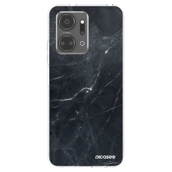 Picasee silikonski prozorni ovitek za Honor X7a - Black marble