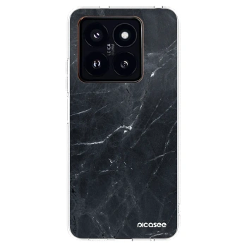 Picasee silikonski prozorni ovitek za Xiaomi 14 Pro - Black marble