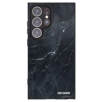Picasee silikonski črni ovitek za Samsung Galaxy S24 Ultra S928B 5G - Black marble