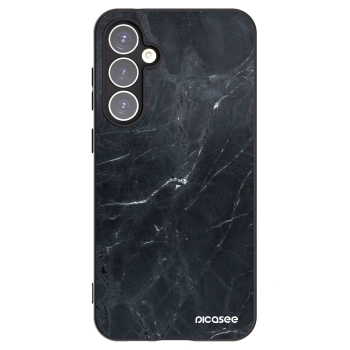 Picasee silikonski črni ovitek za Samsung Galaxy S23 FE S711B - Black marble