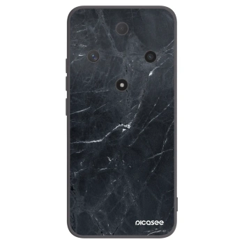 Picasee silikonski črni ovitek za Honor Magic6 Lite 5G - Black marble