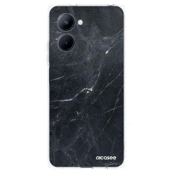 Picasee silikonski prozorni ovitek za Realme C33 (2023) - Black marble