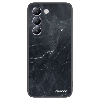 Picasee silikonski črni ovitek za Vivo V40 SE 5G - Black marble
